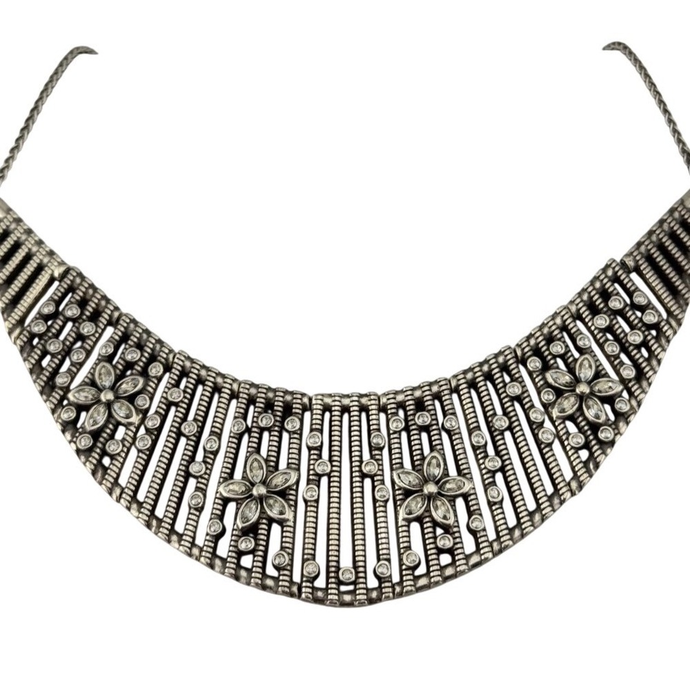 Brighton American Beauty‎ Crystal Flower Silver Tone Necklace